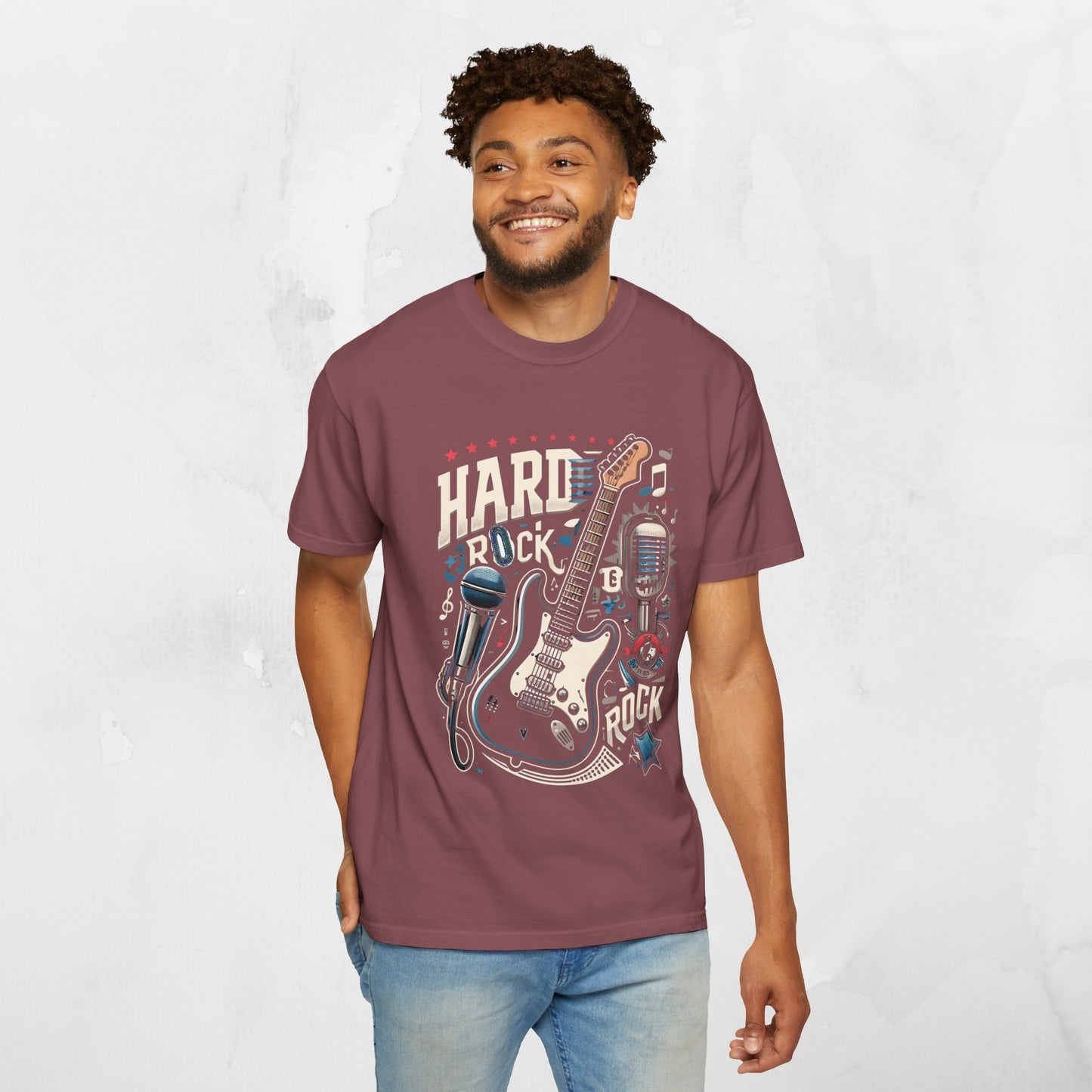 Vintage Guitar Hard Rock Mens T-Shirt - Classic Rock T-Shirt - Retro T-Shirt