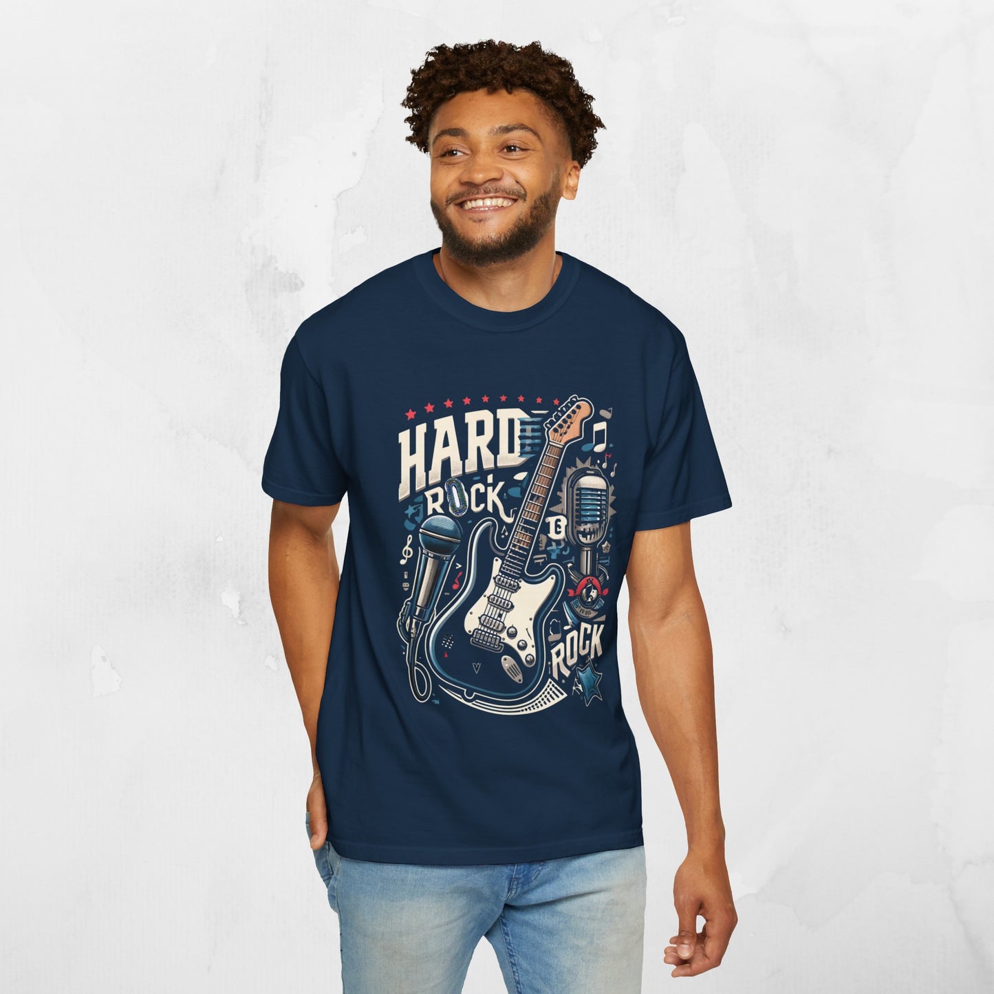 Vintage Guitar Hard Rock Mens T-Shirt - Classic Rock T-Shirt - Retro T-Shirt