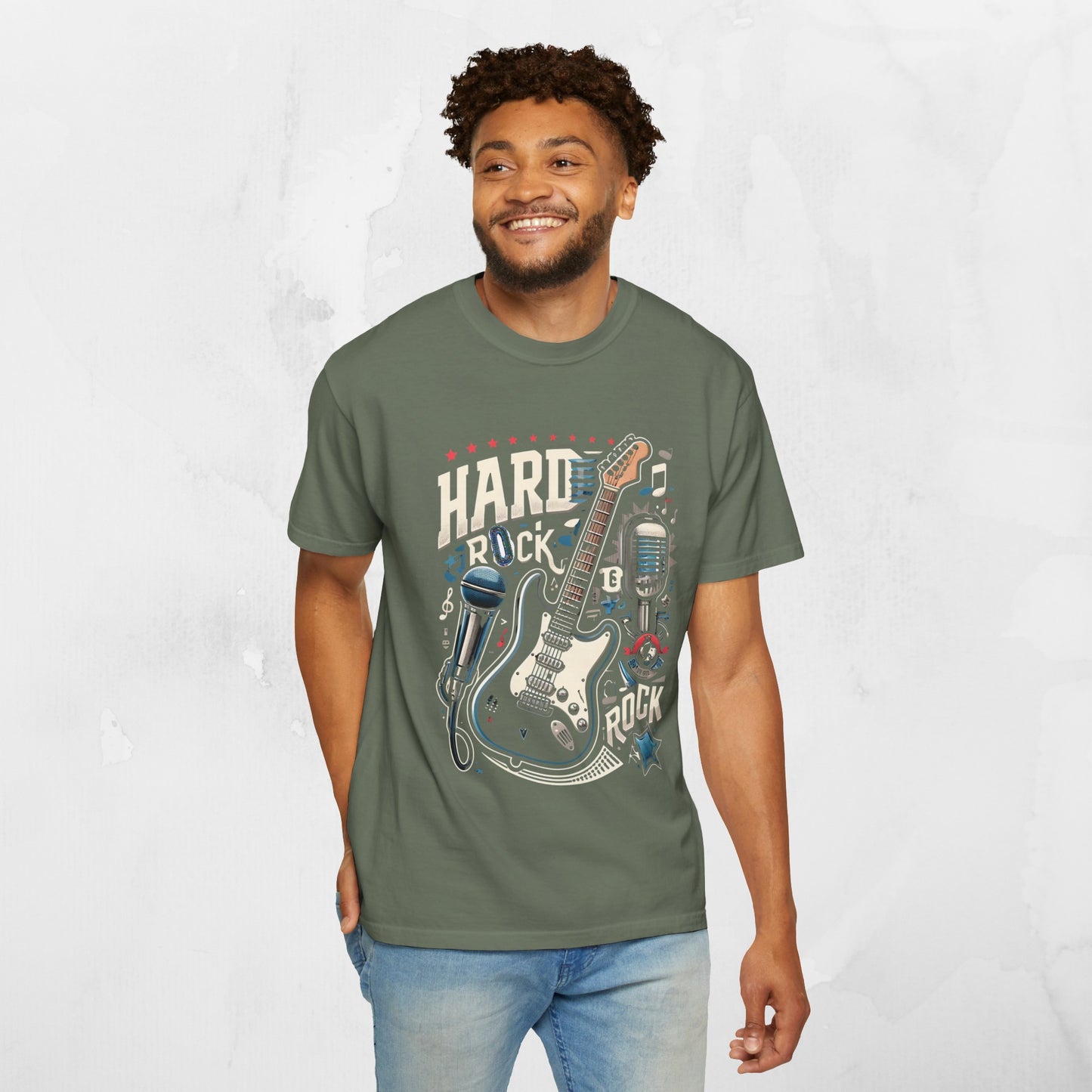 Vintage Guitar Hard Rock Mens T-Shirt - Classic Rock T-Shirt - Retro T-Shirt